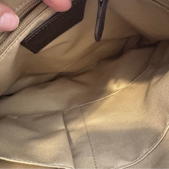 Coach Brown Tan Signature Canvas Crossbody Bag Handbag Purse Leather Trim - Picture 9 of 12